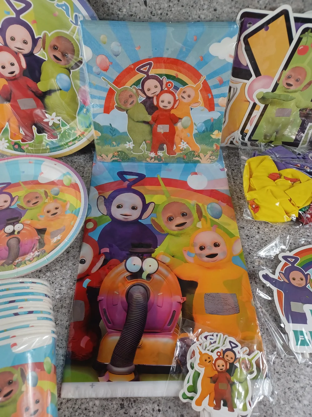 Teletubbies Birthday Party Supplies Set Balloons Cake Toppers Banner Plates Cups